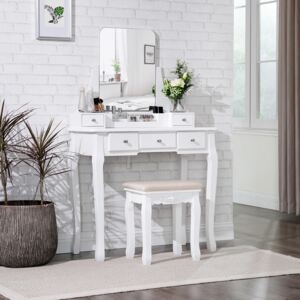 Aldo Bílý toaletní stolek s taburetem v provensálském designu RDT