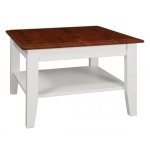 Konferenční stolek Belluno Elegante, malý, dekor bílý / ořech, masiv, borovice
