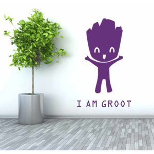 GLIX Groot 3 - samolepka na zeď Fialová 50x30 cm