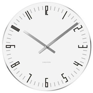 Karlsson Nástěnné hodiny - Karlsson Slim Index White, OE 40 cm