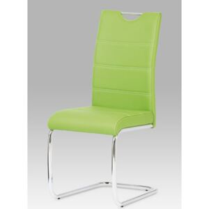 Autronic - Jídelní židle, chrom / koženka zelená - HC-581 LIM1