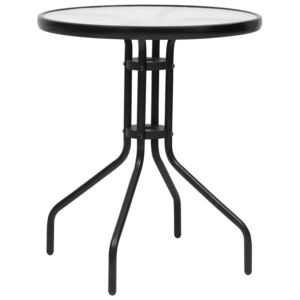 Zahradní stůl černý Ø60 x 70 cm ocel