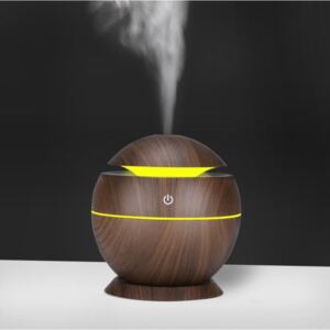 Aroma Difuzér Moon Wenge | LED, USB, 130ml (Ultrazvukový aroma difuzér Moon v provedení tmavé dřevo. Napájení pomocí USB, LED barevné podsvícení v několika barvách, objem nádrže 130ml)