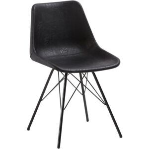 Černá koženková jídelní židle LaForma Legrand