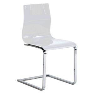 Jídelní židle Gel-SL podnož hliníkový lak sedák bílý plast