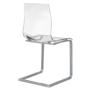 Jídelní židle Gel-SL podnož hliníkový lak, sedák transparentní plast