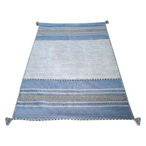Modro-šedý bavlněný koberec Webtappeti Antique Kilim, 120 x 180 cm