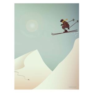 Dárková karta/přání s retro lyžařem