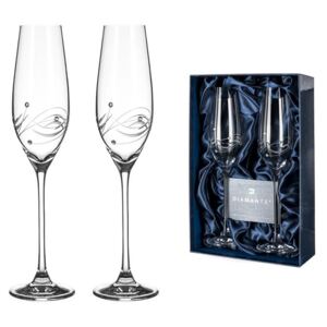 Diamante sklenice na šampaňské v dárkovém balení Lunar 210ml 2KS