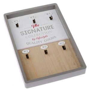Dřevěný věšák na klíče Signature, 20 x 30 x 3 cm
