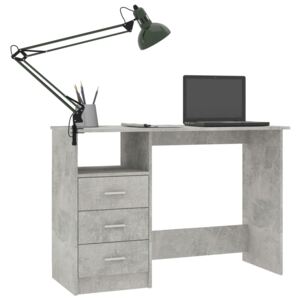 Psací stůl Braith se zásuvkami - betonově šedý | 100x50x76 cm