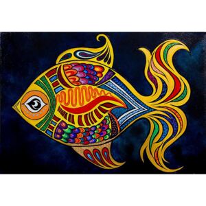 Ručně malovaný obraz Tereza Posoldová - Babylónská rybka