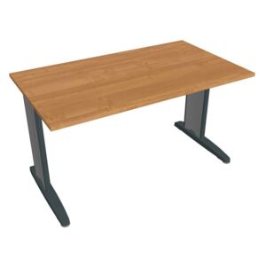 Stůl pracovní rovný 140 cm - Hobis Flex FS 1400 Dekor stolové desky: olše, Barva nohou: černá
