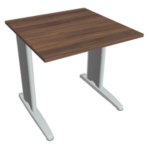 Stůl pracovní rovný 80 cm - Hobis Flex FS 800 Dekor stolové desky: ořech, Barva nohou: Stříbrná