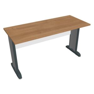 Stůl pracovní rovný 140 cm hl. 60 cm - Hobis Cross CE 1400 Dekor stolové desky: višeň, Dekor lamino podnože: bílá, Barva nohou: černá