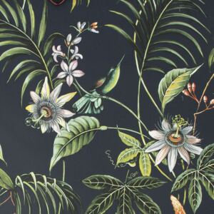 Vliesová tapeta Květiny, listy a ptáci 106976, Adilah Dark, Paradise, Graham & Brown, rozměry 0,52 x 10 m