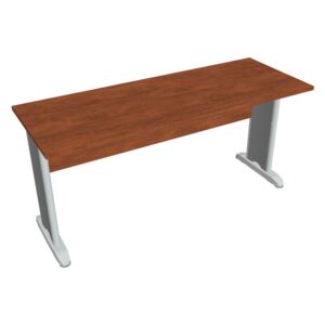 Stůl pracovní rovný 160 cm hl. 60 cm - Hobis Cross CE 1600 Dekor stolové desky: calvados, Dekor lamino podnože: calvados, Barva nohou: Stříbrná