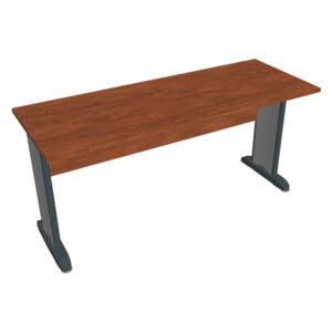Stůl pracovní rovný 160 cm hl. 60 cm - Hobis Cross CE 1600 Dekor stolové desky: calvados, Dekor lamino podnože: calvados, Barva nohou: černá
