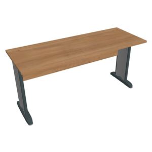 Stůl pracovní rovný 160 cm hl. 60 cm - Hobis Cross CE 1600 Dekor stolové desky: višeň, Dekor lamino podnože: višeň, Barva nohou: černá