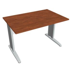 Stůl pracovní rovný 120 cm - Hobis Cross CS 1200 Dekor stolové desky: calvados, Dekor lamino podnože: bílá, Barva nohou: Stříbrná
