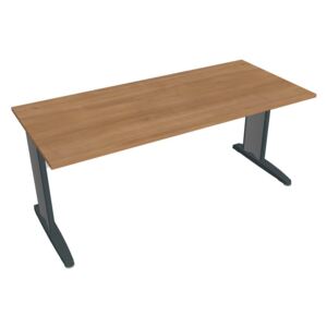Stůl pracovní rovný 180 cm - Hobis Cross CS 1800 Dekor stolové desky: višeň, Dekor lamino podnože: šedá, Barva nohou: černá