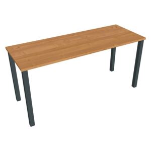 Stůl pracovní rovný 160 cm hl. 60 cm - Hobis Uni UE 1600 Dekor stolové desky: olše, Barva nohou: černá