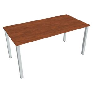 Stůl pracovní rovný 160 cm - Hobis Uni US 1600 Dekor stolové desky: calvados, Barva nohou: Stříbrná