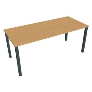 Stůl pracovní rovný 180 cm - Hobis Uni US 1800 Dekor stolové desky: buk, Barva nohou: černá