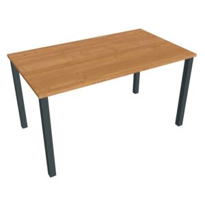 Stůl pracovní rovný 140 cm - Hobis Uni US 1400 Dekor stolové desky: olše, Barva nohou: černá
