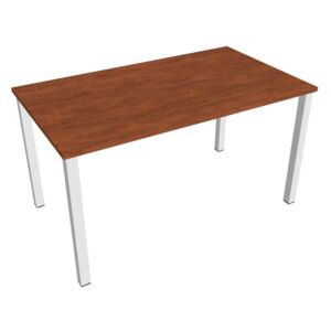Stůl pracovní rovný 140 cm - Hobis Uni US 1400 Dekor stolové desky: calvados, Barva nohou: bílá