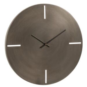 Nástěnné hodiny kovové 50cm, šířka 4cm, tmavě šedá