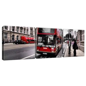 Obraz na plátně Současný londýnský červený autobus 90x30cm 1063A_3A