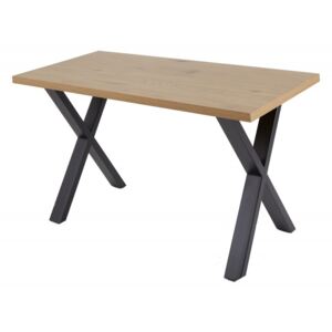 Pracovní stůl LOFT 140 CM dubový vzhled X rám Nábytek | Studovna a kancelář | Pracovní stoly