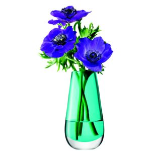 Skleněná váza LSA Flower 14 cm malá | tyrkysová