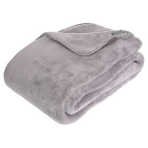 Teplá deka, přikrývka, deka s mikrovlákna, polyester, 180x230 cm - šedá barva