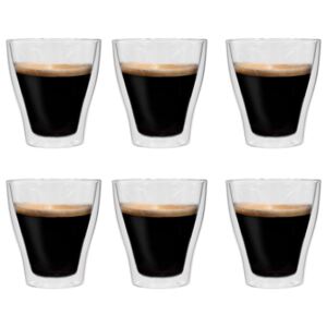 Dvoustěnná termo sklenice na espresso 6 ks 280 ml