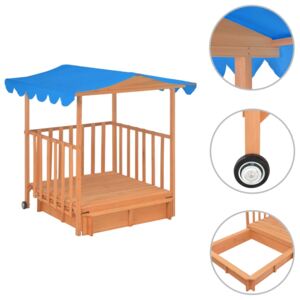 Dětský domeček s pískovištěm modrý dřevo UV 50