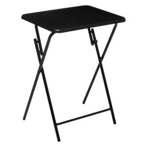 Skládací stůl, 48 x 38 cm, kovová konstrukce, černá barva