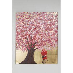 KARE DESIGN Obraz s ručními tahy Flower Couple Gold Pink 100x80cm