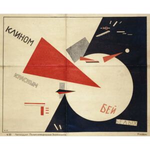 Obraz, Reprodukce - Beat the Whites with the Red Wedge (The Red Wedge Poster), 1919, Lissitzky, Eliezer (El) Markowich
