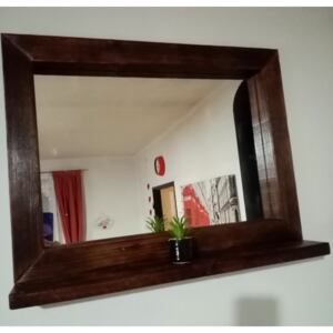 Rustikální zrcadlo s poličkou