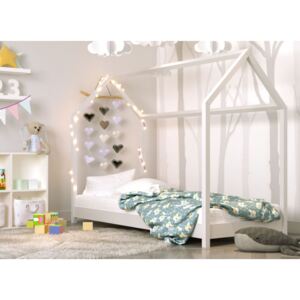 Dětská domečková postel IZABELA - bílá 200x90 cm