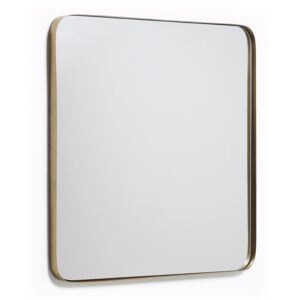Zlaté kovové nástěnné zrcadlo LaForma Marcus 60 x 60 cm