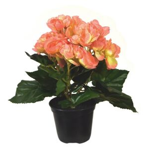 MF Umělá rostlina Begonie v květináči (20cm) - oranžová