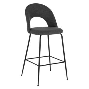 Tmavě šedá čalouněná barová židle LaForma Mahalia