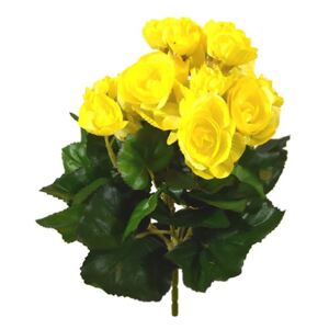 MF Umělá rostlina Begonie (20cm) - žlutá
