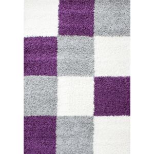 Ayyildiz Kusový koberec Shaggy Life 1501 fialový vysoký vlas 060x110 cm