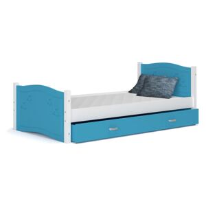 Dětská postel se šuplíkem DAISY Q - 160x80 cm - modrá s hvězdičkami