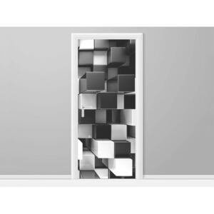 Samolepící fólie na dveře Černobílé 3D kostky 95x205cm ND2821B_1GV