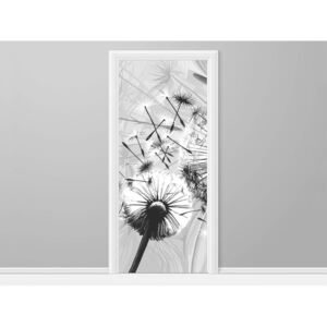 Samolepící fólie na dveře Krásné černobílé pampelišky 95x205cm ND4188A_1GV